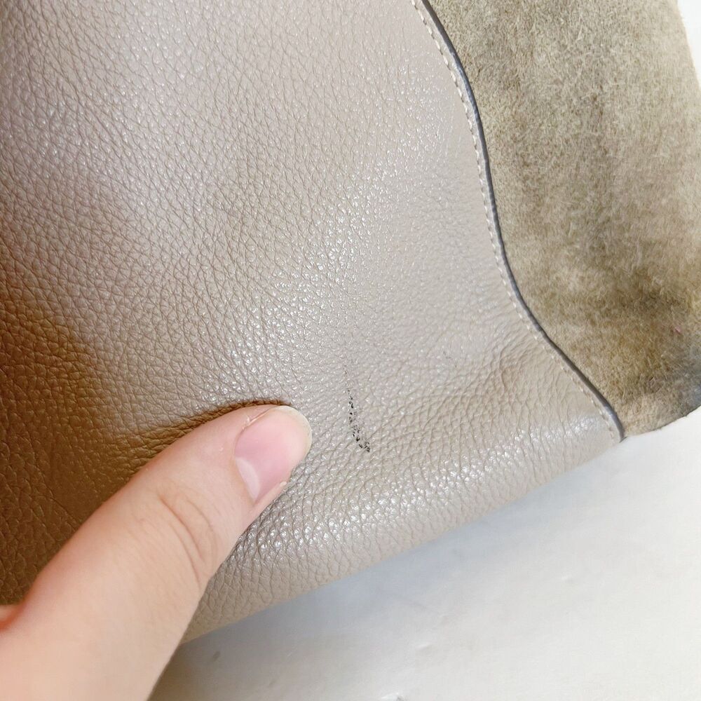 Coach Ava Tote in Taupe Leather and Suede Mixed Fabric Shoulder Bag Purse - Picture 8 of 12